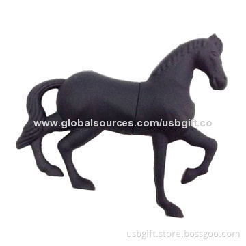 USB Flash Drive, 4GB, PVC Material, Cartoon Horse Model, Promotional Gift